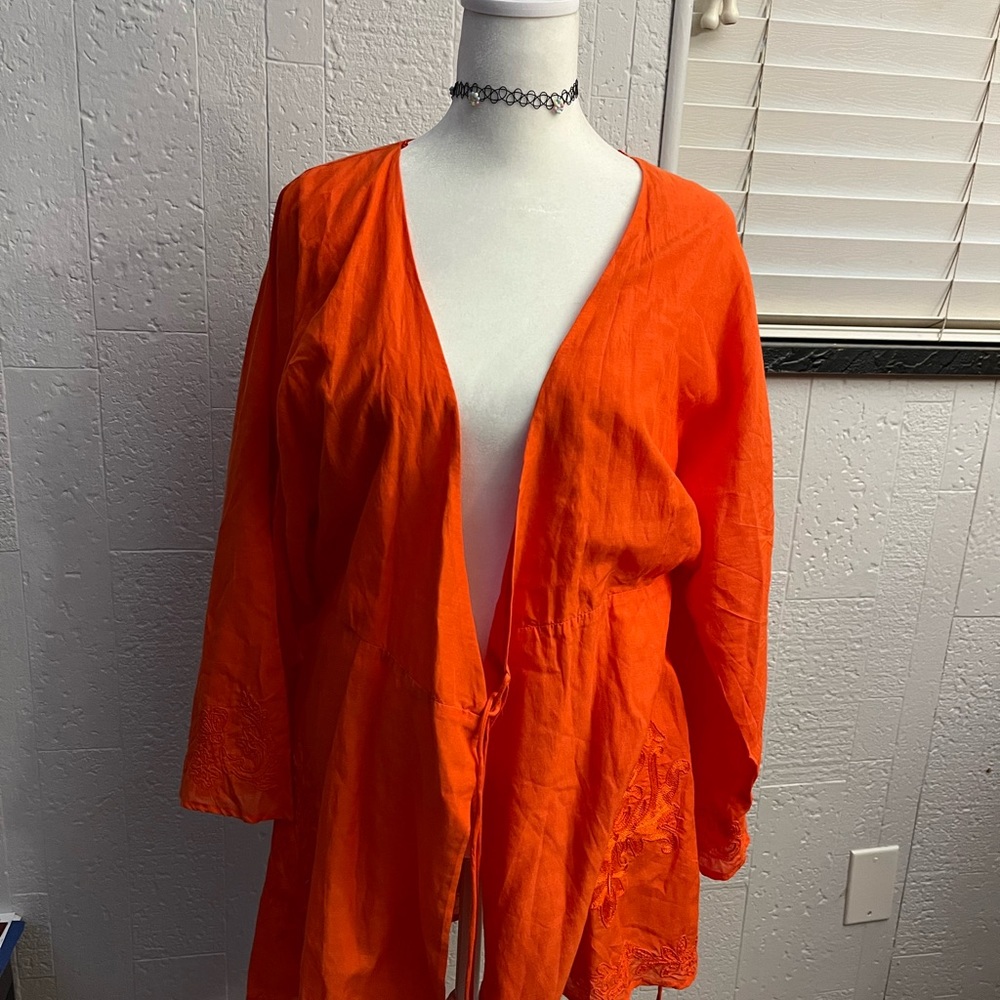Orange lightweight kimono/cover up